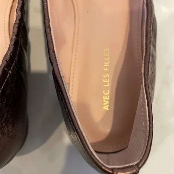 Anthropologie | Avec Les Filles | Bronze Crinkled Metallic Ballet Shoe - Picture 9 of 16